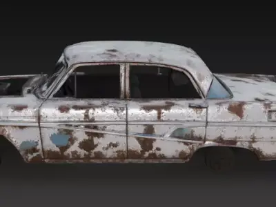 Old Rugged Car 3D model