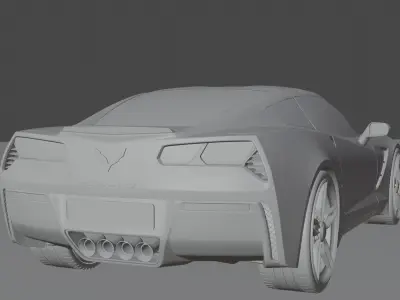 Chevrolet Corvette C7 Rigged 3D model