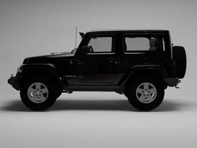 Jeep Wrangler Rubicon Low-poly 3D model