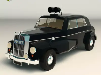 Low Poly Police Car 07 Low-poly 3D model