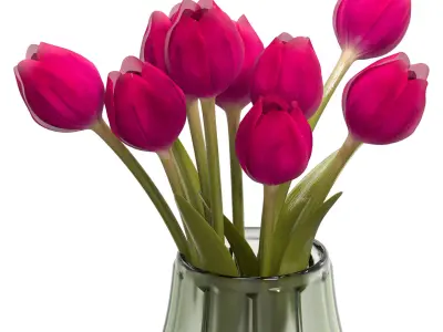 Flowers Set 1 vase with tulips 3D model