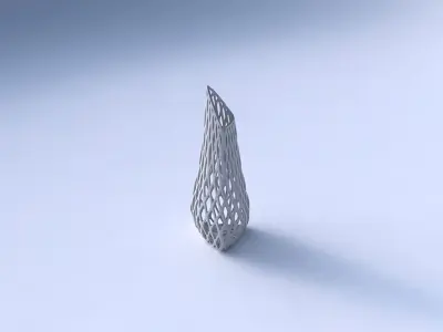 Vase puffy tipped triangle with diagonal grid lattice 3D print model purchase