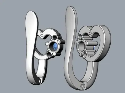 Heart-shaped children earrings  3D print model