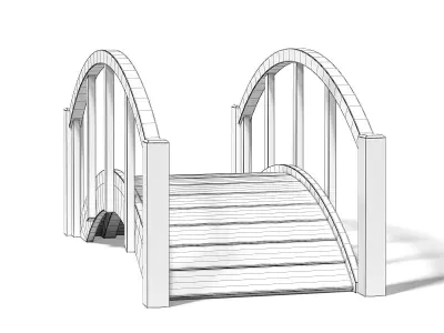 Small Wooden Bridge 3D Model 3D model