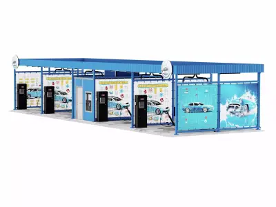 self-service car wash Low-poly 3D model
