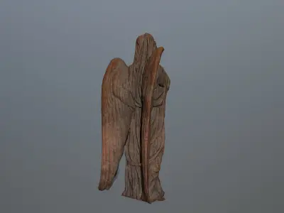 Angel Statue 02 Low-poly 3D model