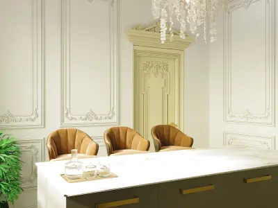 kitchen interior Low-poly 3D model
