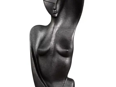 Female abstract metal sculpture 3D model