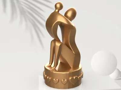 Mothers Day Sculpture - 3D Mother and Child Decor 3D print model