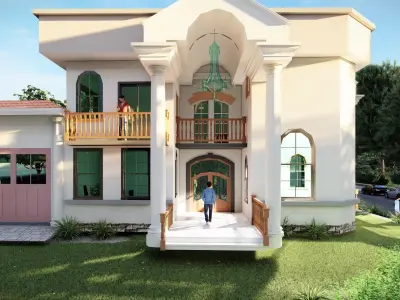 Revit Classical Villa  Low-poly 3D model