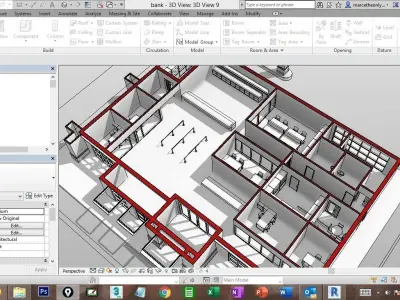 revit bank 3D model