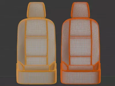 Sport Car Interior Seats Midpoly 3D Model 3D model
