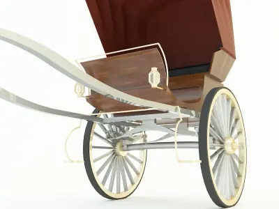 Tilbury Buggy Horse Cart 3d model 3D model