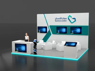 booth 5x6 3 side open  3D model