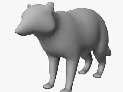 Low Poly Raccoon bear Low-poly 3D model