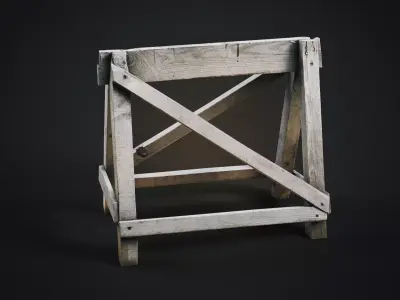 Wood barricade Low-poly 3D model
