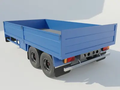 Agricultural Trailer Low-poly 3D model