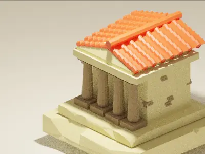 3d blender roman house 3D print model