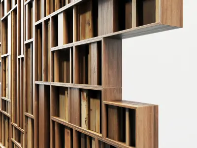 Rectangle wood panel rail n2 3D model