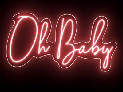 Oh Baby Neon Sign 3D model
