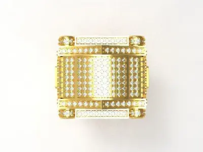 062 - Heavy Iced Hiphop Ring 3D print model