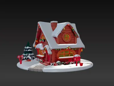Cozy 3D Christmas Cottage Series 2 3D model