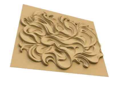 modern panel wall decor set wall relief mural CNC 92 3D model