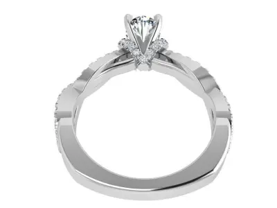 Oval Diamond Twisted Euro Shank Ring 4243 3D print model