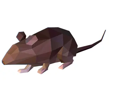 Animated Rat Mouse Lowpoly Art Style Low-poly 3D model