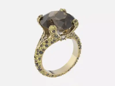 ring with stones 3D print model