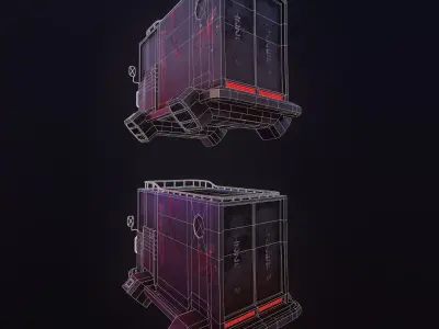 Sci-Fi Caravan Low-poly 3D model