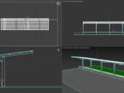 Bus Pergola Low-poly 3D model