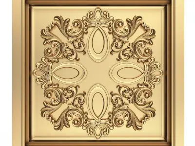 Carved Ceiling Tile 06 Low-poly 3D model