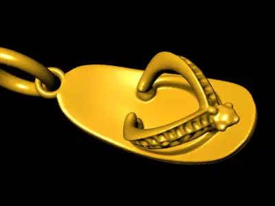slide slipper pendant charms - one inch pendant 3D print model