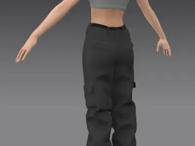 Cargo Fem Pants  3D model