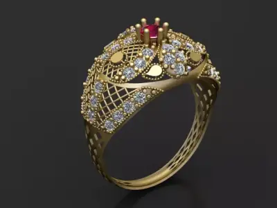  Luxury Diamond Emerald Ring 3d printable model  3D print model