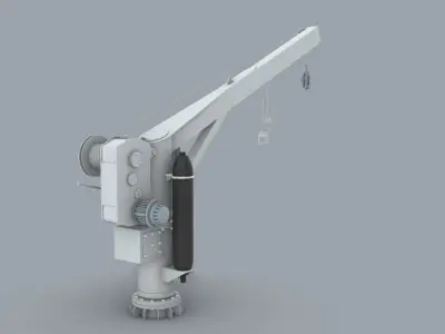 EO Lifesaving Rescue Boat Davit Low-poly 3D model