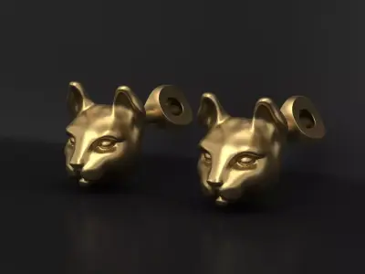 Cat earrings stud 3D print model