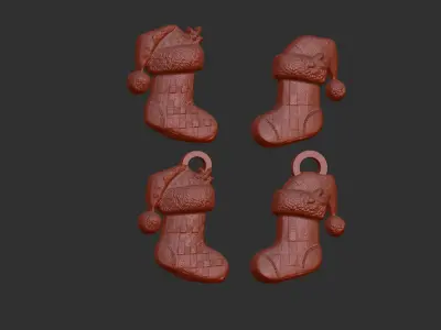 christmas socks decor  3D print model