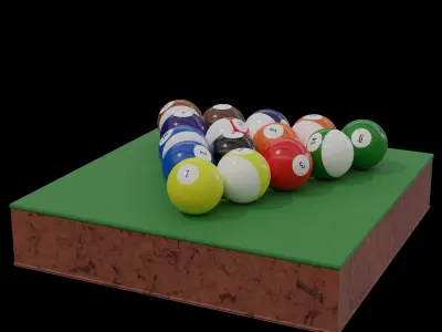 Detailed Pool Ball Set Free 3D model