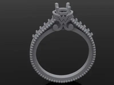 Wonder woman ring with stones 3D print model