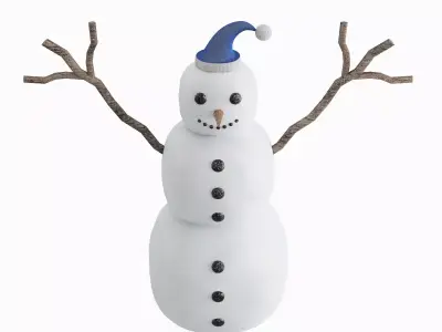 Snowman 04 Low-poly 3D model