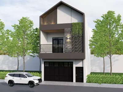 Scene Enscape Render Exterior Facade Modern 3D model Free 3D model