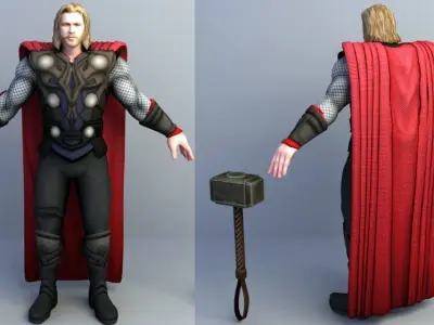 thor superhero 3D model
