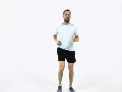 Portrait 07C Running Jogging Football Sports Man Low-poly 3D model