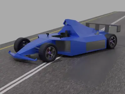 Racecar 3D Model racing car on road Low-poly 3D model