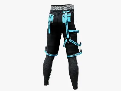 Techwear Sport Pants Low-poly 3D model