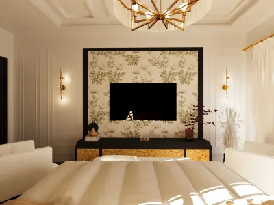 Classic Luxury Royal Rajwadi style Bedroom design 3d  3D model
