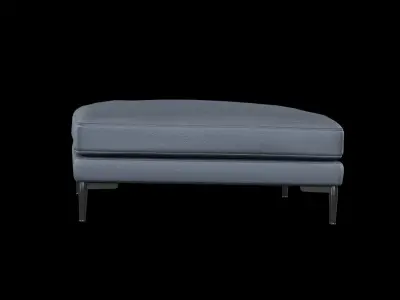 Harper Ottoman Satin fabric Low-poly 3D model