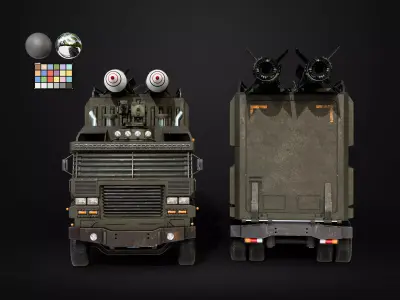Military Truck Man Game Ready Low-poly 3D model